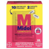 Midol Complete Pain Reliever/Diuretic/Antihistamine, Caplets, 10 Each