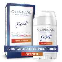 Secret Clinical Strength Clinical Strength Soft Solid Antiperspirant and Deodorant, Stress Response, 1.6 oz, 1.6 Ounce