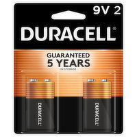 Duracell Batteries, Alkaline, 9 V, 2 Each