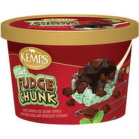 Kemps Singles Mint Fudge Chunk Ice Cream, 6 Ounce