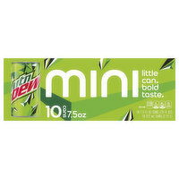 Mtn Dew Soda, Mini Cans, 10 Each