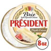 President Cheese, Soft-Ripened, Triple Creme Brie, 8 Ounce