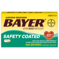 Bayer Aspirin, 325 mg, Enteric Coated Caplets, 100 Each