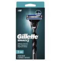 Gillette Gillette Mach3 Shaving Razor for Men, 1 Razor Handle, 2 Blade Refills, 1 Each