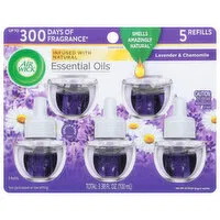 Air Wick Essential Oils Scented Oil Refills, Lavender & Chamomile, 5 Each