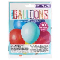 Unique Balloons, Assorted, 12 Inches, 10 Each