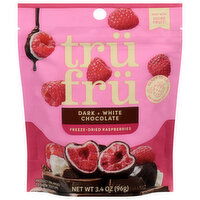 Tru Fru Freeze-Dried Dark + White Chocolate Raspberries, 3.4 Ounce