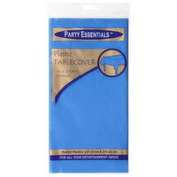 Party Essentials Blue Rectangle Plastic Tablecover, 1 Each