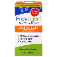 Prevagen For Your Brain, Chewables, Tablets, Orange Flavor, 30 Each