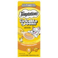 Temptations Cat Treats, Tasty Chicken & Cheesy Cheese Flavor, Lickable Spoons, 4 Each