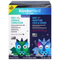 KinderMed Kids Day & Night Organic Berry Flavor/Organic Cherry Flavor Cough & Congestion/Cold & Cough Value Pack, 2 Each