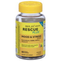 Rescue Plus Mood & Stress Support, Orange, Vegan Gummies, 60 Each