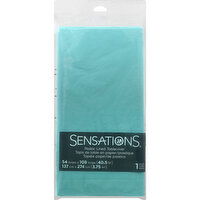 Sensations Tablecover, Plastic Lined, Spa Blue, 1 Each