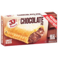 JJ's Bakery Pie, Chocolate, Lightly Glazed, 4 Ounce