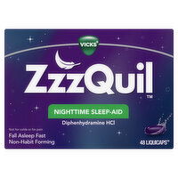 Vicks Vicks ZzzQuil ZzzQuil LiquiCap Sleep Aid, Diphenhydramine 25mg HCl, 48 LiquiCaps, 48 Each