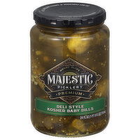 Mt Olive Majestic Picklery Pickles, Deli Style, Kosher Baby Dills, Premium, 24 Fluid ounce