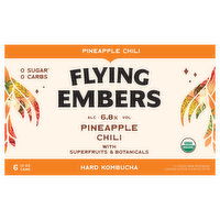 Flying Embers Hard Kombucha, Pineapple Chili, 6 Each