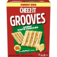 Cheez-It Grooves Crunchy Cheese Crackers, Sharp White Cheddar, Family Size, 17 Ounce