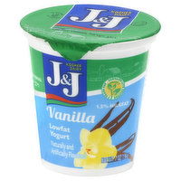 J&J Yogurt, Fruit on the Bottom, Lowfat, Vanilla, 7 Ounce