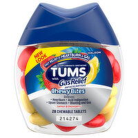 Tums Chewy Bites Lemon & Strawberry Antacid/Antigas with Gas Relief, 28 Each