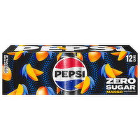 Pepsi Cola, Zero Sugar, Mango, 12 Each