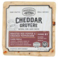 Wood River Creamery Cheese, Gruyere, Cheddar, Roasted Red Pepper & Cracked Peppercorn, 8 Ounce