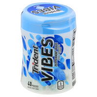 Trident Vibes Gum, Sugar Free, Peppermint Wave, 40 Each