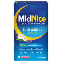 MidNite Melatonin, Low Dose, 1.5 mg, Tablets, 30 Each