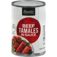 Essential Everyday Tamales, Beef, in Sauce, 15 Ounce