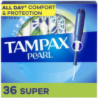 Tampax Pearl Tampons with LeakGuard Braid, Super, 36 Each