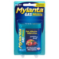 Mylanta Gas Anti-Gas, Chewable Mini-Tablets, Assorted Fruit, Convenient Pocket Pack, 50 Each