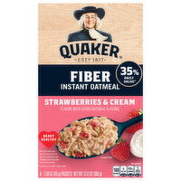 Quaker Fiber Strawberries & Cream Instant Oatmeal, 8 Each