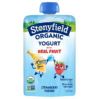 Stonyfield Yogurt, Organic, Reduced Fat, Strawberry Banana, 3.5 Ounce