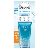 Biore Moisturizer, UV Aqua Rich, Broad Spectrum SPF 50 Sunscreen, 1.7 Fluid ounce