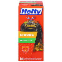 Hefty Trash Bags, Lawn & Leaf, Drawstring, Extra Large, 39 Gallon, 18 Each