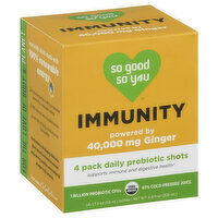 So Good So You Probiotic Shots, Daily, Immunity, 4 Pack, 4 Each