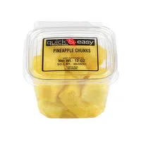 Quick and Easy Pineapple Chunks, Fresh Cut, 12 Ounce, 1 Each