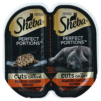 Sheba Perfect Portions Cat Food, Premium, Cuts in Gravy, Roasted Chicken Entree, 2 Each