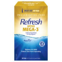 Refresh Optive Mega-3 Lubricant Eye Drops, Value Size, 60 Each