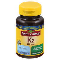 Nature Made Vitamin K2, 100 mcg, Softgels, 30 Each