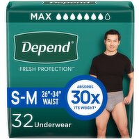 Depend Fresh Protection Incontinence Underwear for Men, Maximum Absorbency, 32 Each