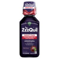 Vicks Vicks ZzzQuil ZzzQuil Liquid Pain Reliever, Sleep Aid, Acetaminophen 1000mg, Diphenhydramine 50mg HCI, Black Cherry Flavored, 12 FL OZ, 12 Fluid ounce