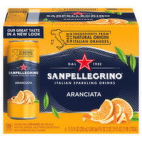 Sanpellegrino Sparkling Drinks, Italian, Aranciata, 6 Each