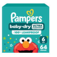 Pampers Baby Dry Baby Dry Diapers Size 6 64 Count, 64 Each