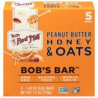 Bob's Red Mill Bob's Bar, Peanut Butter Honey & Oats, 5 Each