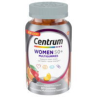 Centrum Multivitamin/Multimineral Supplement, Women 50+, Assorted Natural Fruit Flavors, Gummies, 80 Each