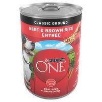 Purina One Dog Food, Beef & Brown Rice Entree, Classic Ground, Adult, 13 Ounce