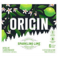 Origin Spring Water, Sparkling Lime, 6 Each