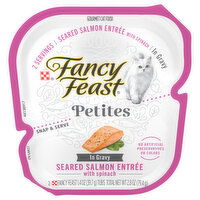 Fancy Feast Petites Cat Food, Seared Salmon Entree with Spinach in Gravy, 2 Each