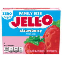 Jell-O Zero Sugar Strawberry Flavor Gelatin, 0.6 Ounce